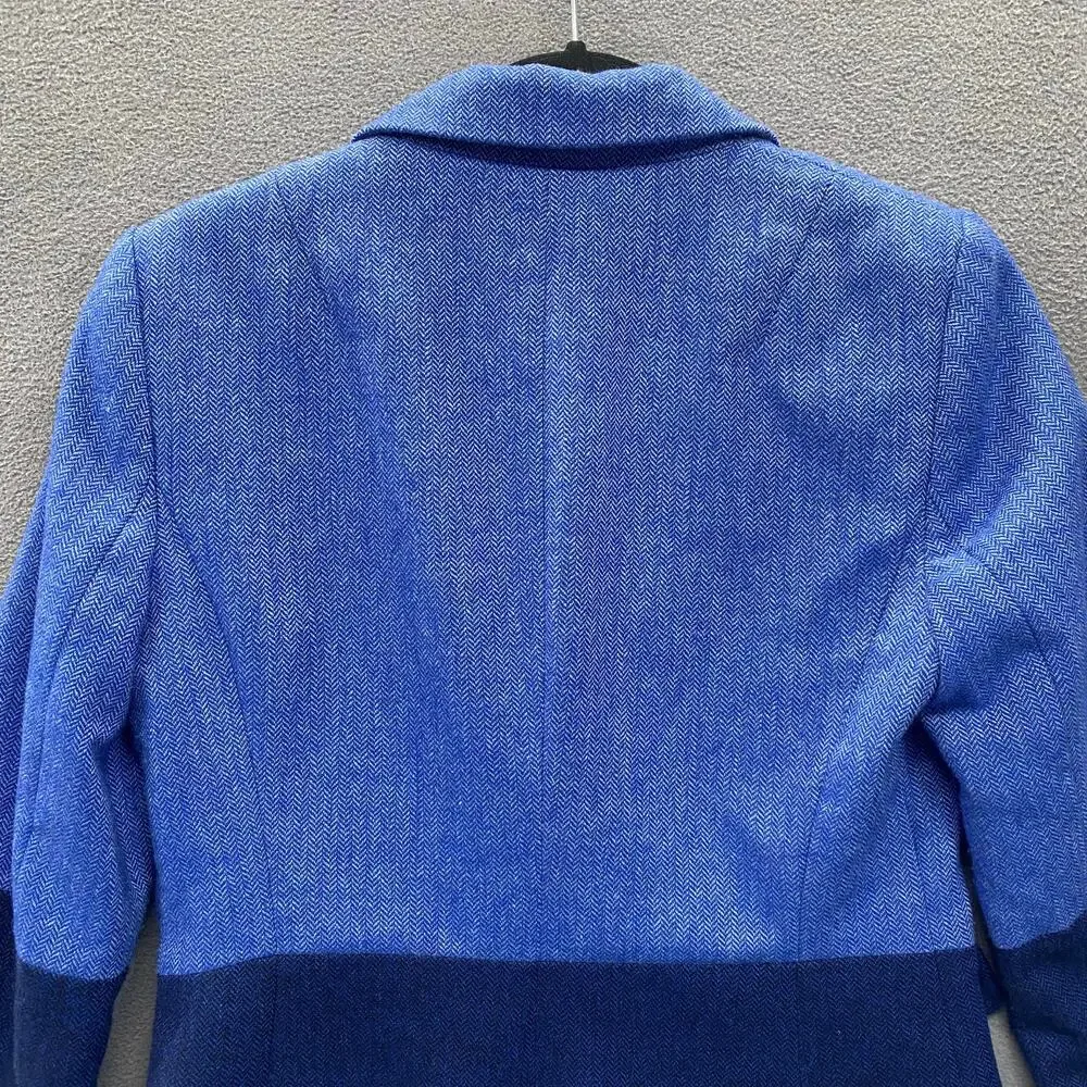Banana Republic Wool Blend Blazer‎ Jacket Women 2 Blue Color Block Preppy